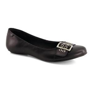 NEW ANDREA women's wide buckle ballerinas in black